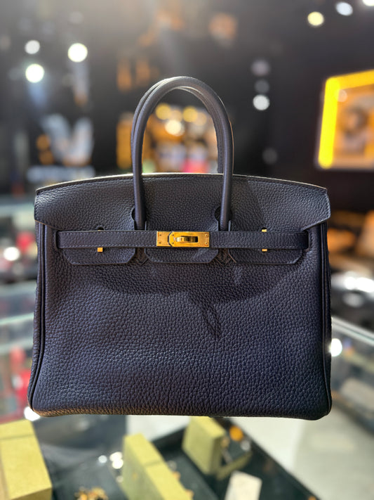 Hermes Birkin 25 Blue Nuit GHW 2020 Full Set