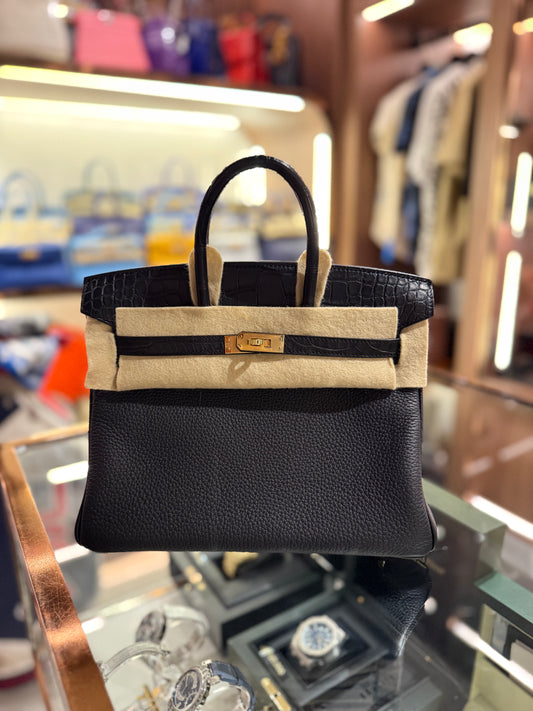 Hermes Birkin 25 Croco / Togo GHW New