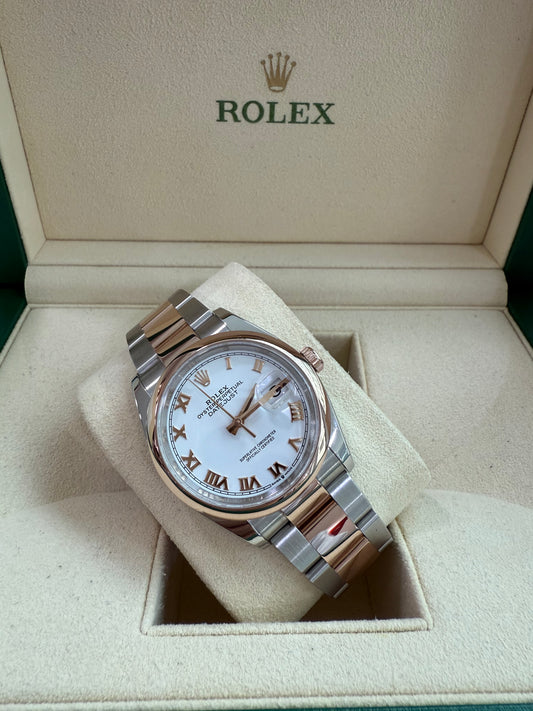 Rolex Ladies Datejust 36mm Steel/Rose Gold Automatic Used Polished Full Set 2019 M126201-0016