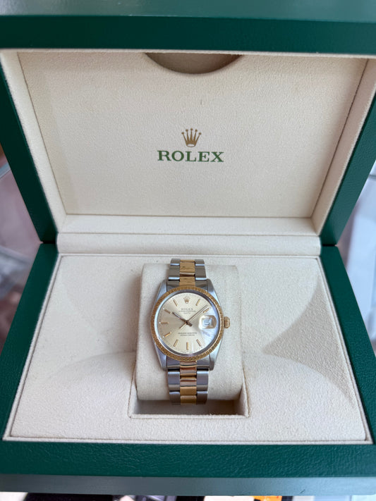 Rolex Date 34mm Steel/Yellow Gold Unisex Automatic Vintage 1505 From 1987