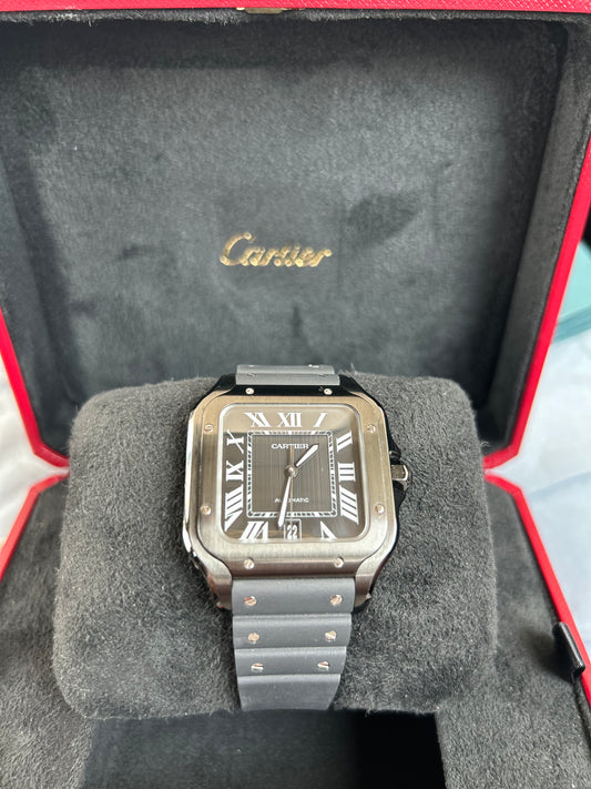 Cartier Santos Large Black PVD Steel Ref:  WSSA0039 | 2024 Year | Used | Full Set