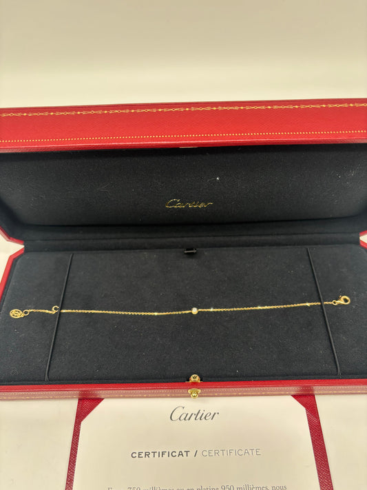 Cartièr D’Amour bracelet with 1P Diamond 18K  YellowGold 
Size: Small
Excellent condition
Comes with box and certificate