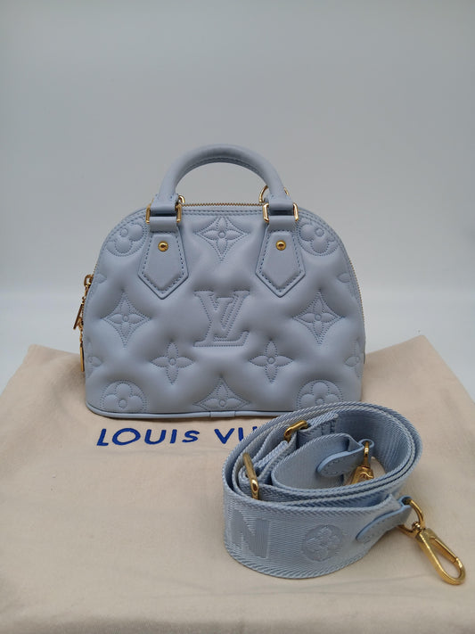 Louis Vuitton Blue Glacier Bubblegum Calfskin Alma BB bag
Excellent condition 
Inclusions: box, dustbag, strap