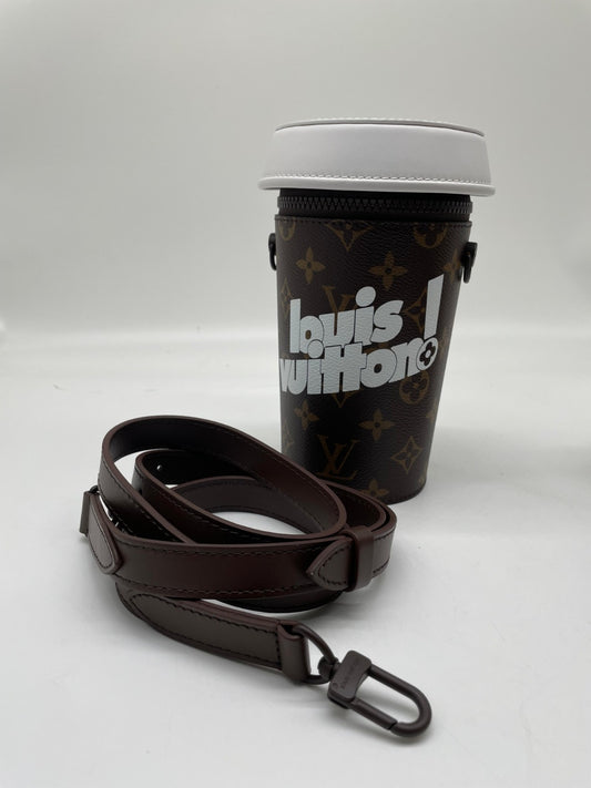 Louis Vuitton Everyday LV Coffee Cup Brown Coated Canvas Shoulder Bag New