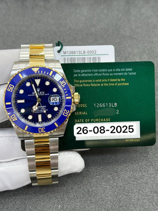 Rolex Submariner Date 41mm Two Tone Yellow Gold on Blue Dial 126613LB New 2025 Full Set