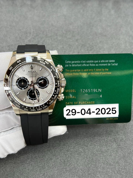 Rolex Daytona 40mm Oysterflex White Gold 126519LN New 2025 Full Set