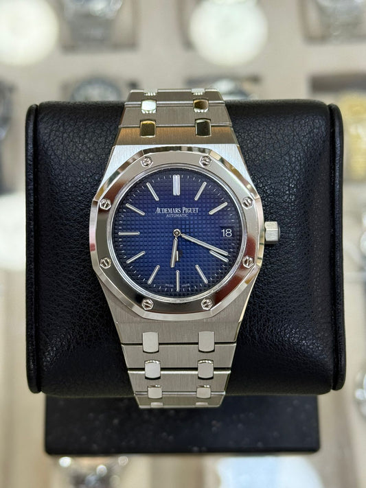 Audemars Piguet Royal Oak Jumbo 39mm Extra-Thin Titanium/Platinum Smoke Blue Dial 2019 years Ref:15202IP.OO.1240IP.01 Full Set
