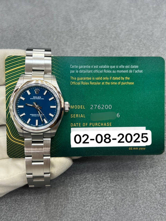 Rolex Oyster Perpetual 28mm Blue Dial Stainless Steel Oyster Bracelet New 2025 Full Set Ref:276200