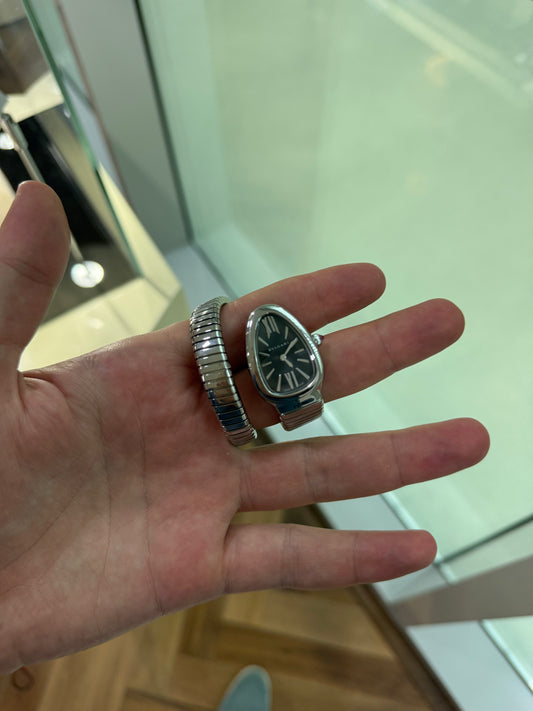 Bulgari Black Opaline Dial Ladies Watch Serpenti Tubogas 102824