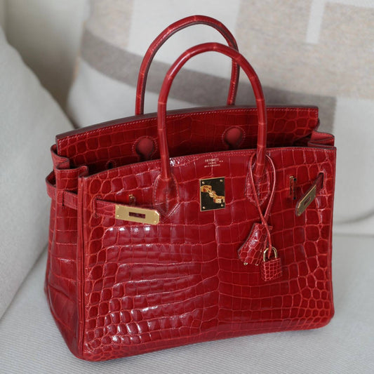 Hermes Birkin 30 Crocodile GHW 2018 Full Set Used