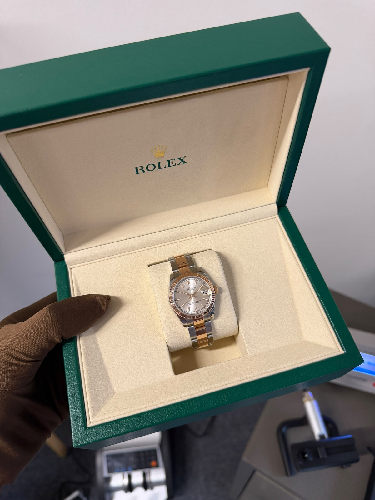 Rolex Ladies Datejust 31mm Automatic Steel/Rose Gold Used Only With Box