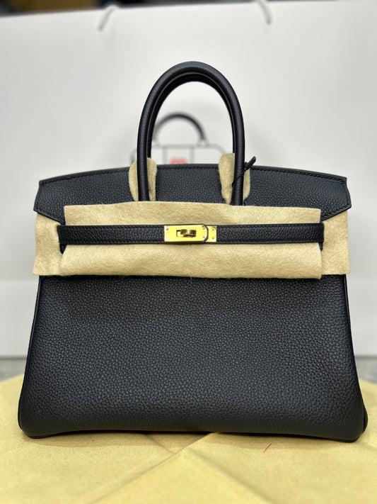 Hermes Birkin 25 Black Togo Leather GHW