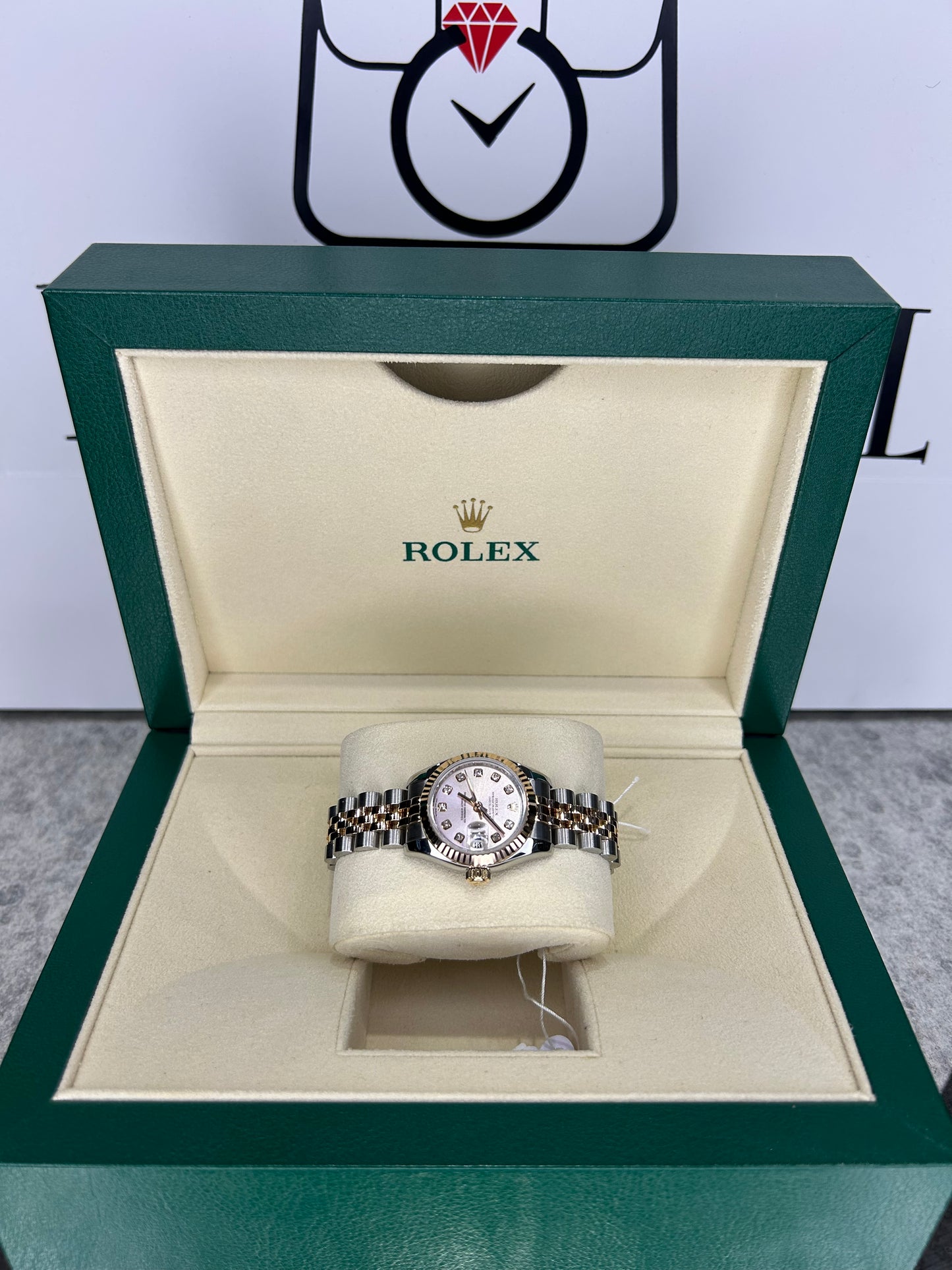 Rolex Ladies 26mm Steel/Gold Jubilee Pink Dial With Diamonds 179171 Automatic Polished 2007 Years Full Set