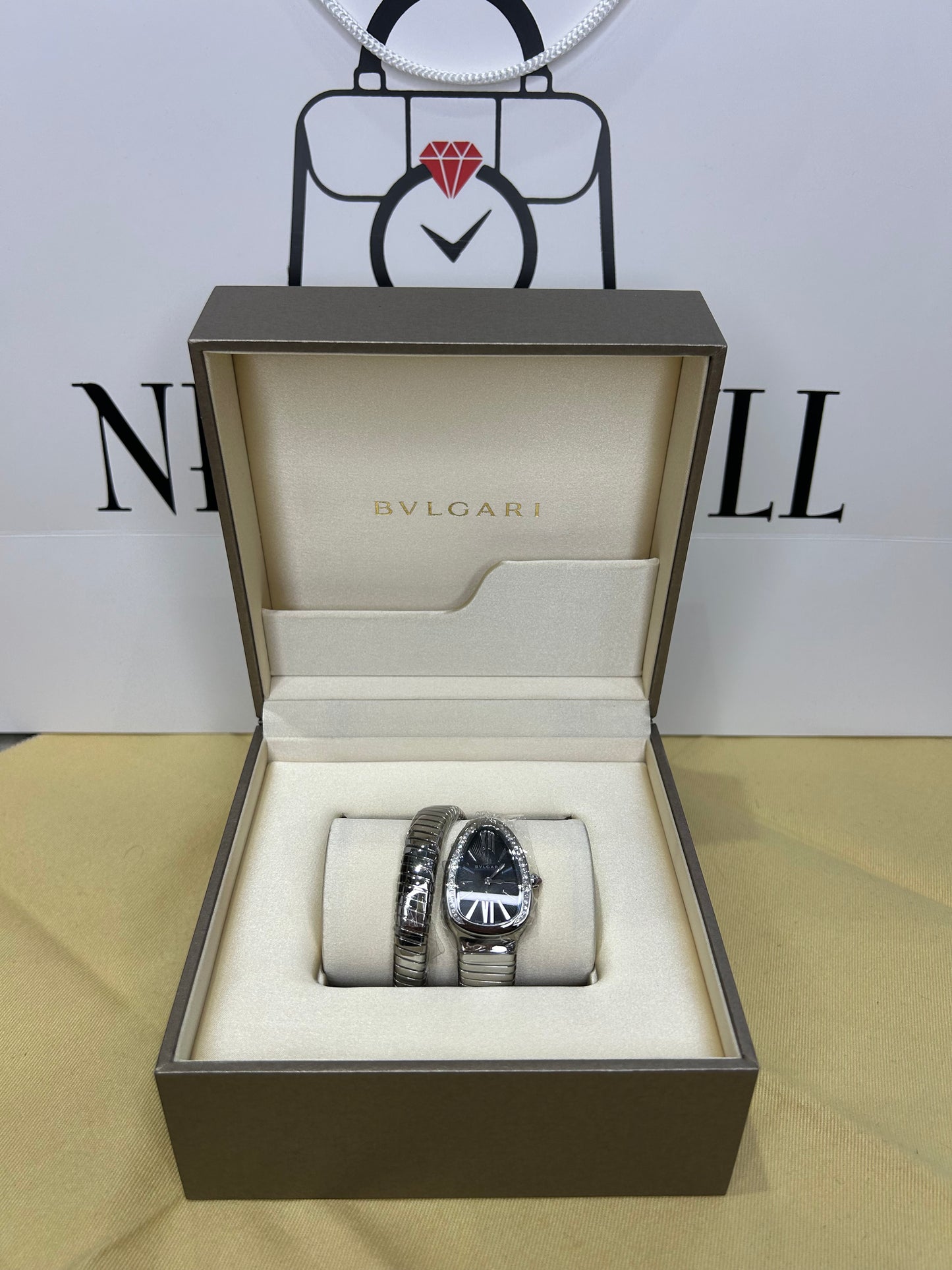 BVLGARI Bulgari Serpenti Steel With Diamonds SP 35 S New