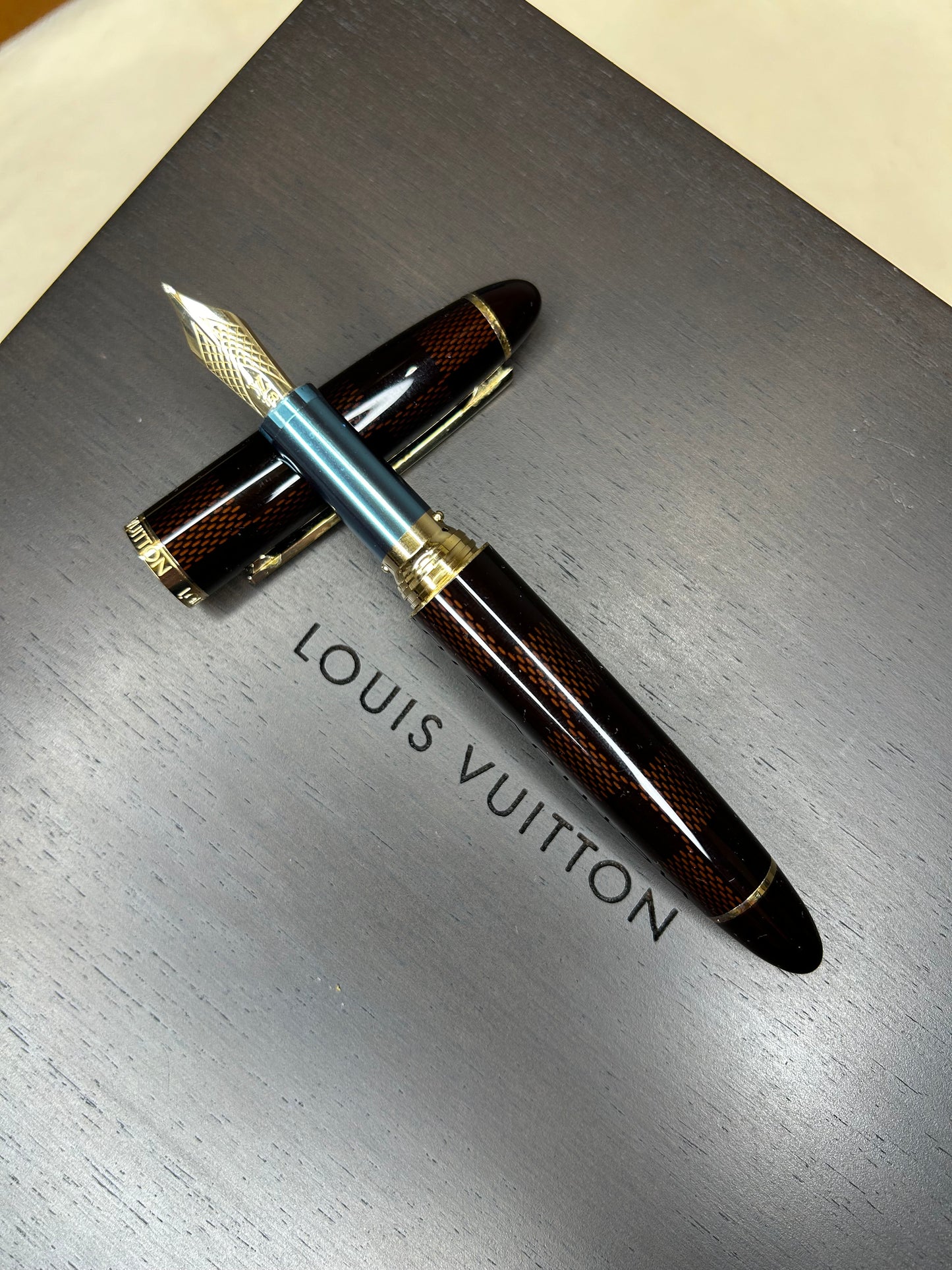 Set Of Louis Vuitton Pens, From Grand Tour Collection In Damier