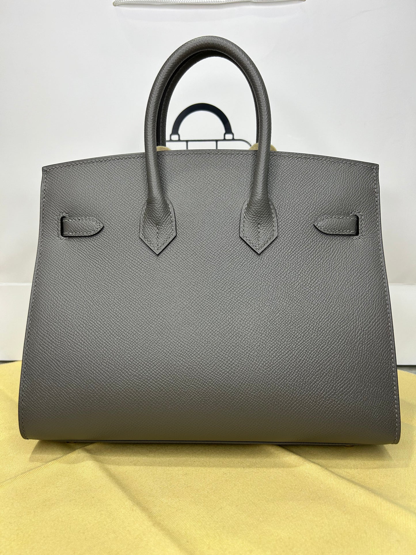 Hermes Birkin 25 Sellier Gris Meyer Epsom Leather GHW New