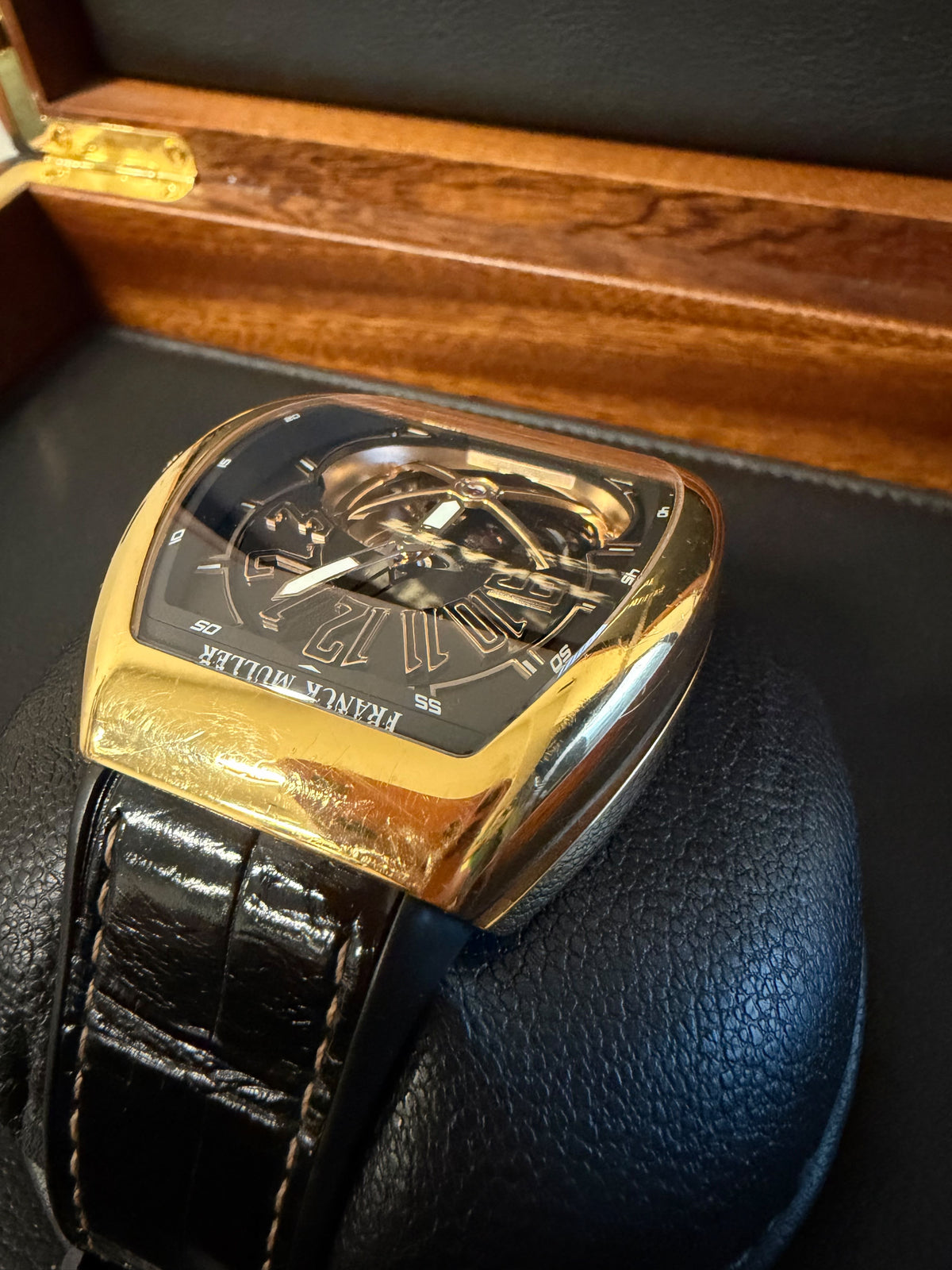 Franck Muller Vanguard Gravity Tourbillon 44 x 53.70mm Yellow Gold Manual Winding Limited Edition Tourbillon Used Full Set Reference: V 45 T Gravity CS