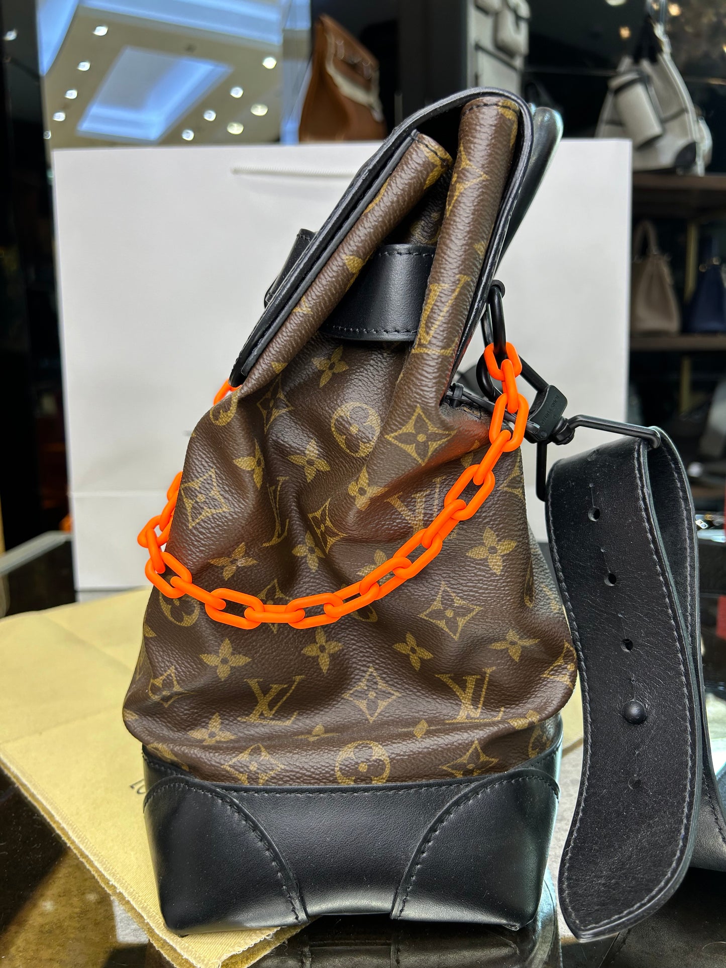 Louis Vuitton Monogram Virgil Abloh Steamer Handbag  Men's Bag