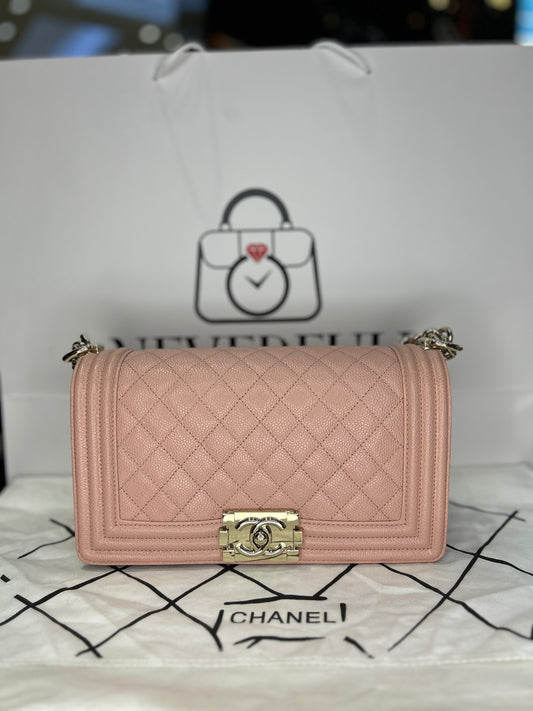 Chanel Boy Bag Medium Caviar Used Excellent Condition