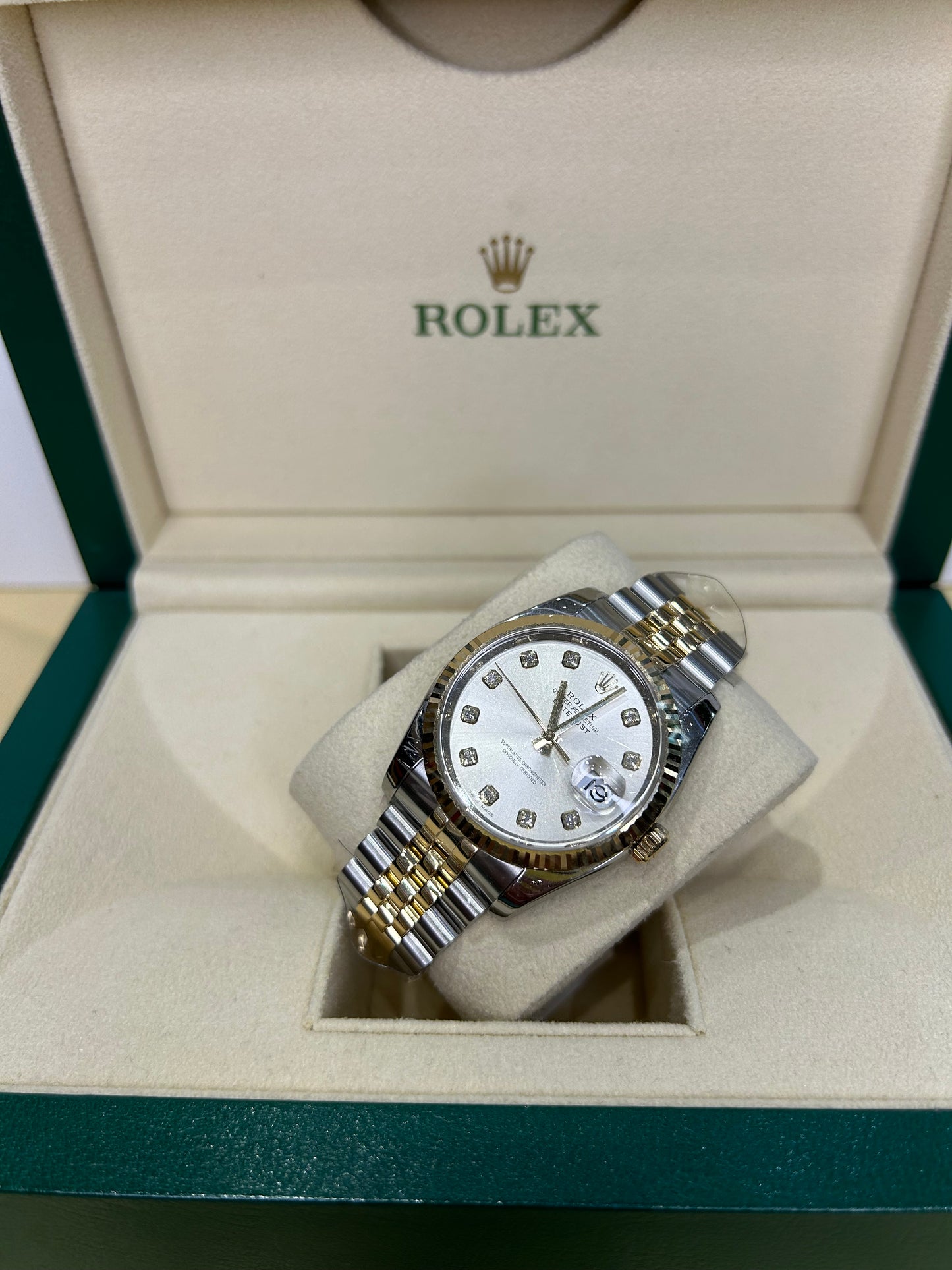 Rolex Ladies Datejust Steel/Gold With Diamonds 2008