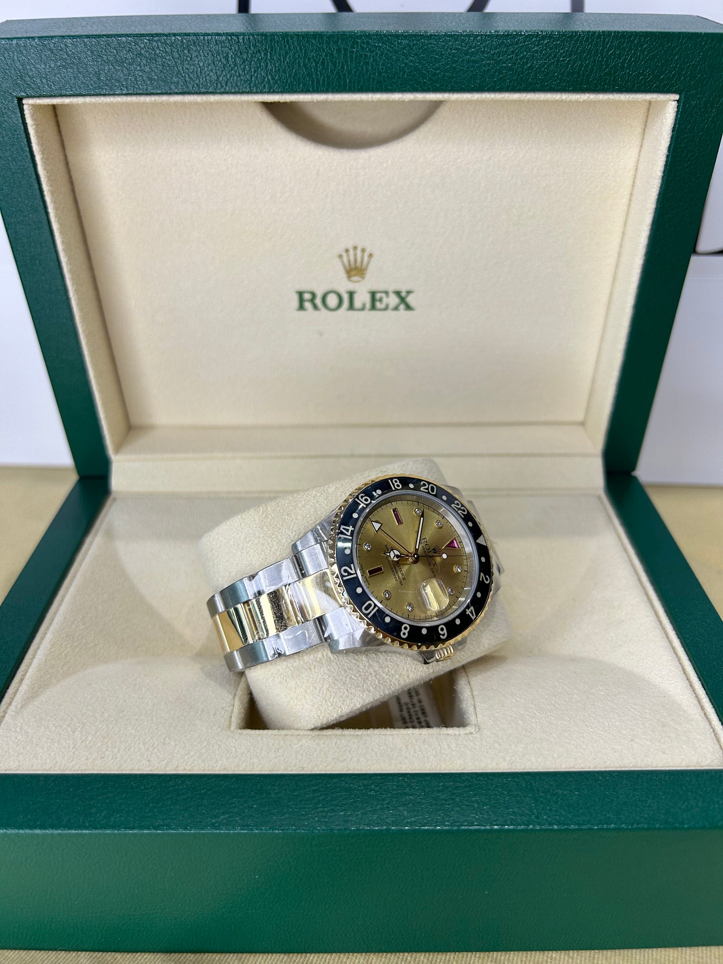 Rolex Unisex GMT Master II Steel/Gold 16718RG With Box