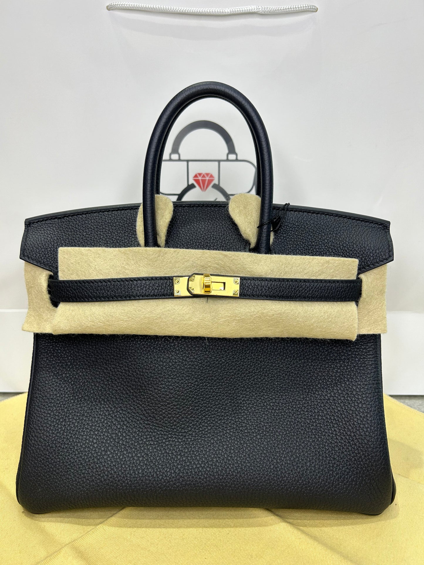 Hermes Birkin 25 Caban GHW New Full Set