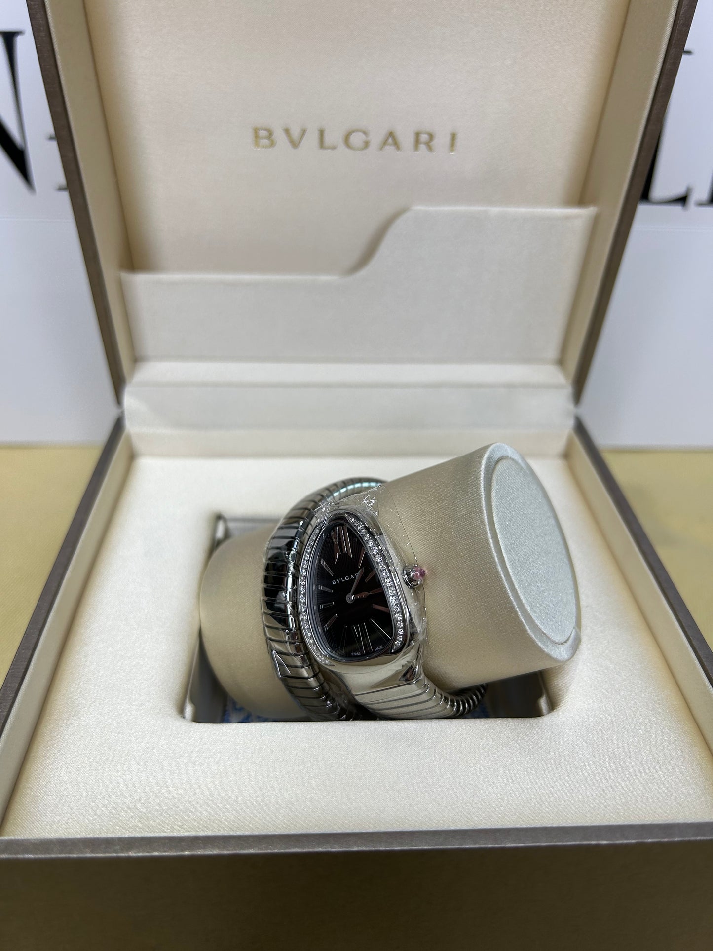 BVLGARI Bulgari Serpenti Steel With Diamonds SP 35 S New