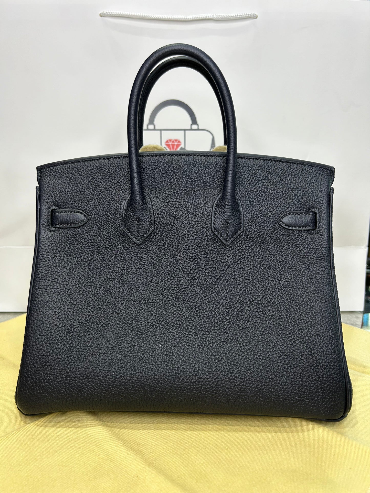 Hermes Birkin 25 Caban GHW New Full Set