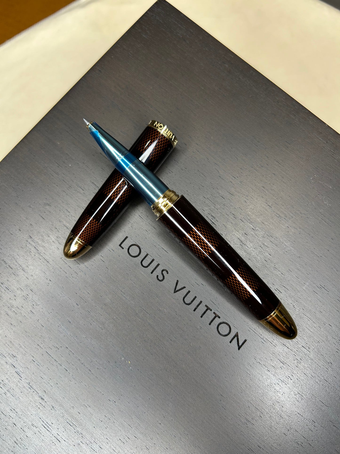 Set Of Louis Vuitton Pens, From Grand Tour Collection In Damier