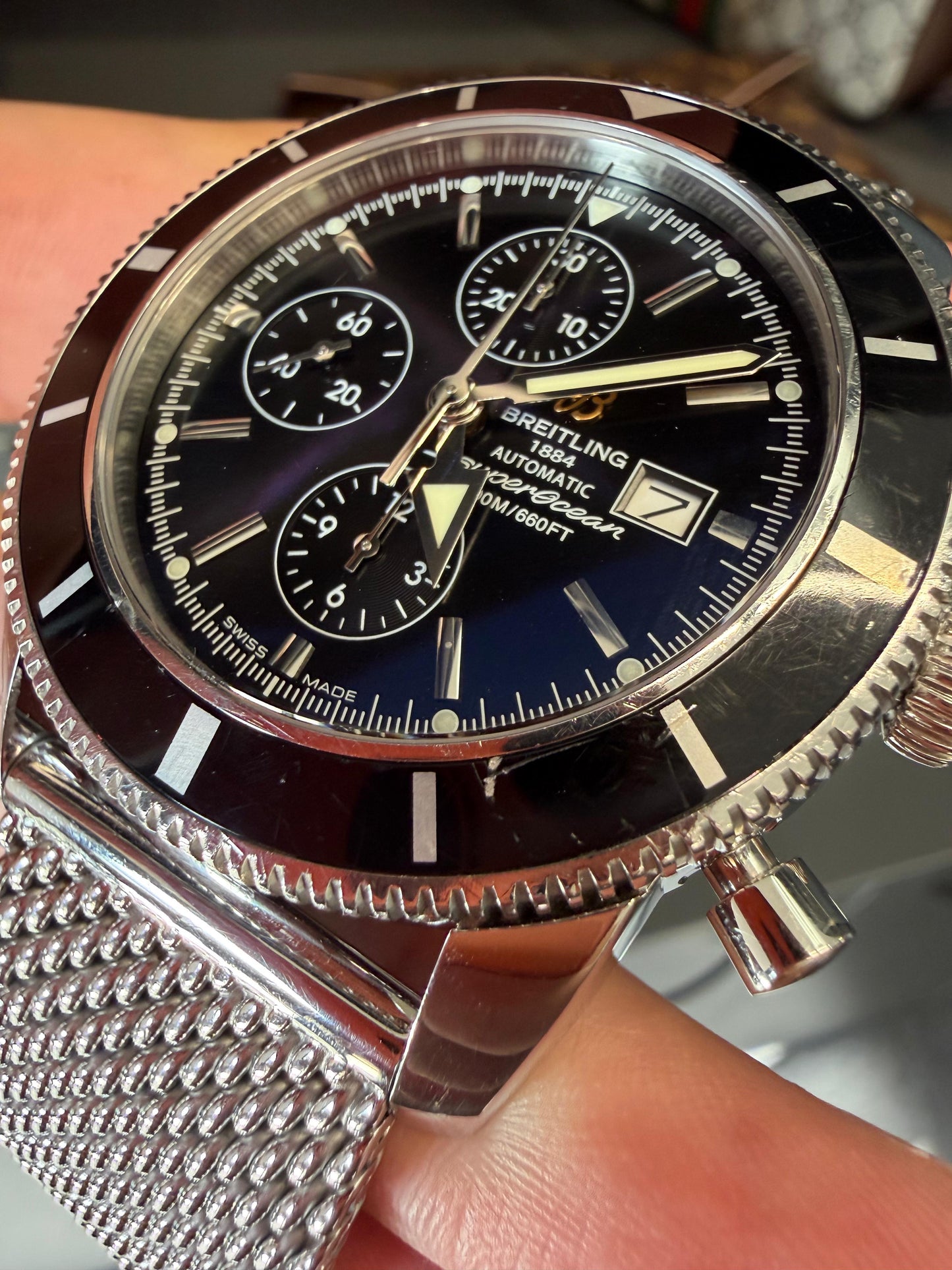Breitling SuperOcean 46mm Steel Automatic A13320 Men’s Chronograph With Papers