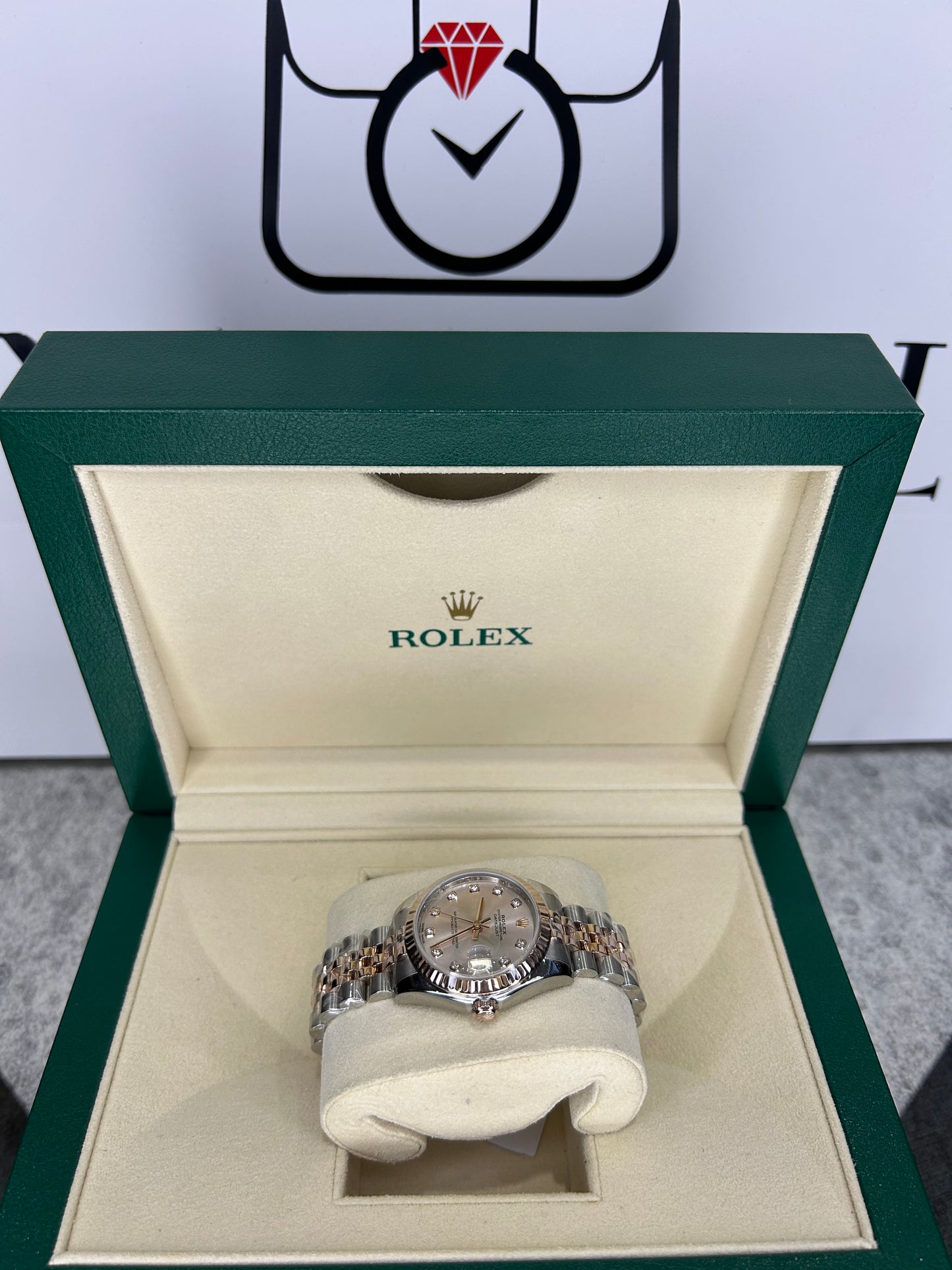 Rolex Ladies Datejust 31mm Steel/Gold Automatic With Diamonds Pink Dial 178271 Polished 2017 Full Set