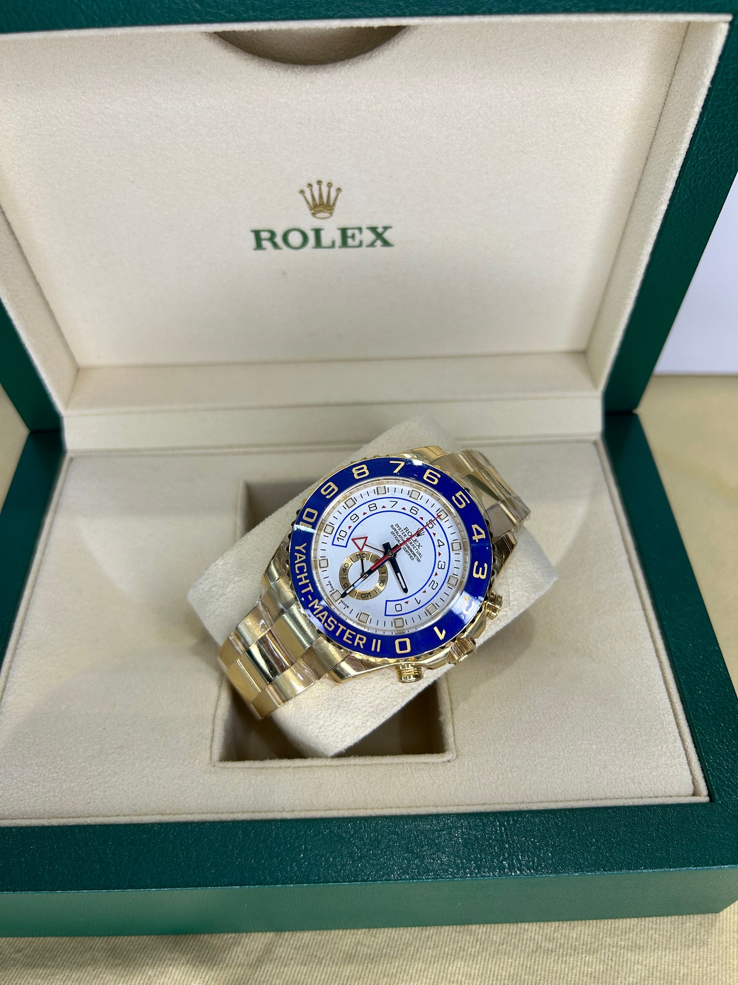 Rolex Men’s Yacht-Master II 44mm 18K Yellow Gold Automatic 116688 Unused 2013 Full Set