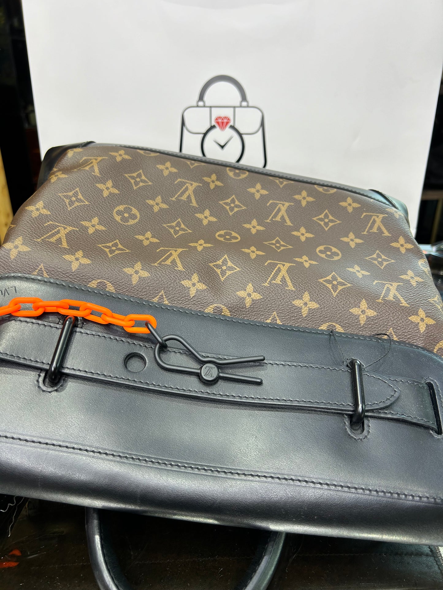 Louis Vuitton Monogram Virgil Abloh Steamer Handbag  Men's Bag