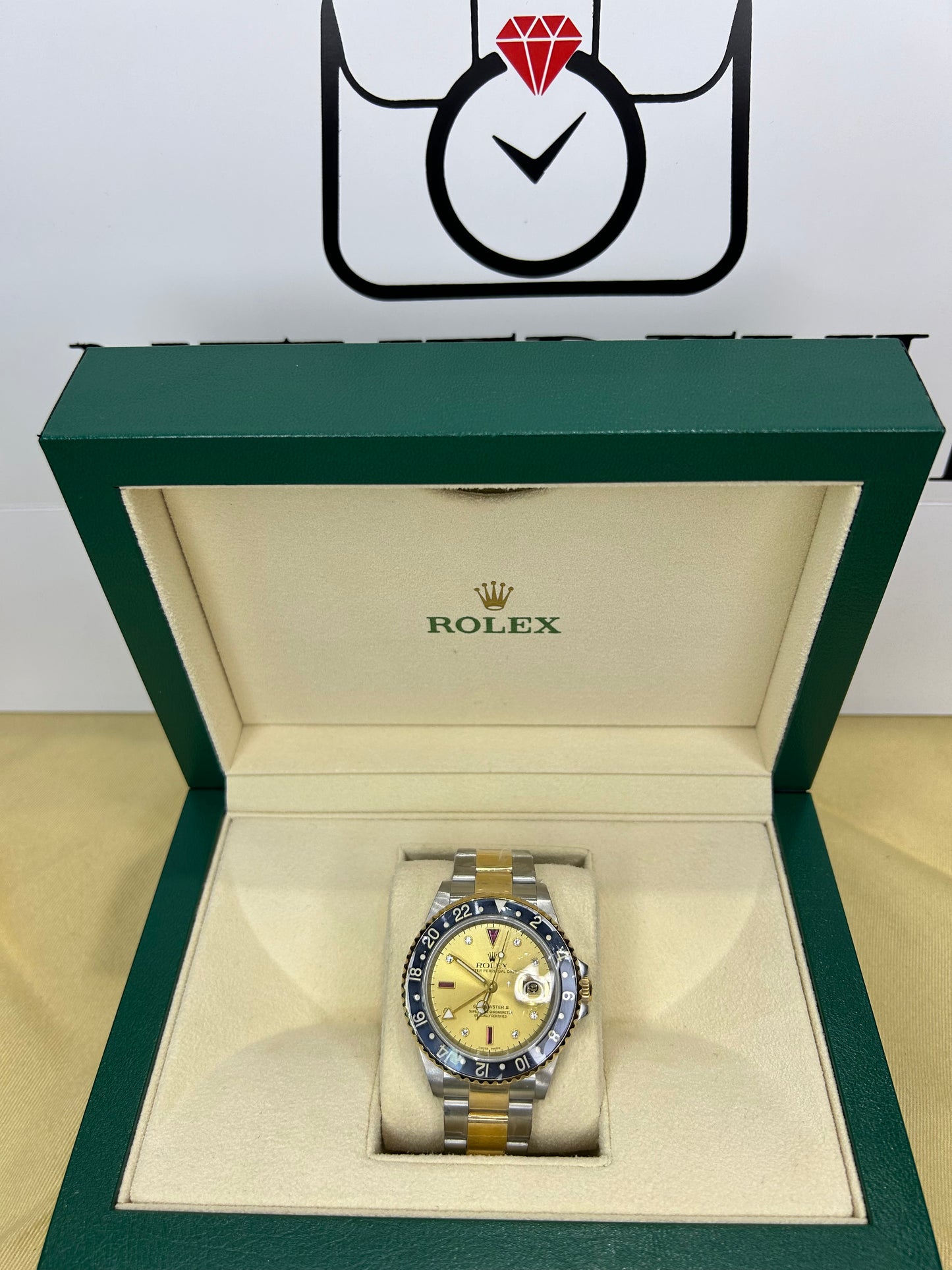 Rolex Unisex GMT Master II Steel/Gold 16718RG With Box