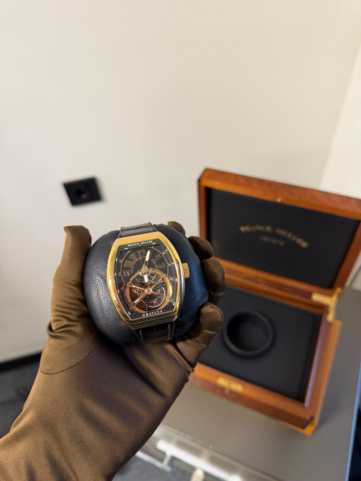 Franck Muller Vanguard Gravity Tourbillon 44 x 53.70mm Yellow Gold Manual Winding Limited Edition Tourbillon Used Full Set Reference: V 45 T Gravity CS