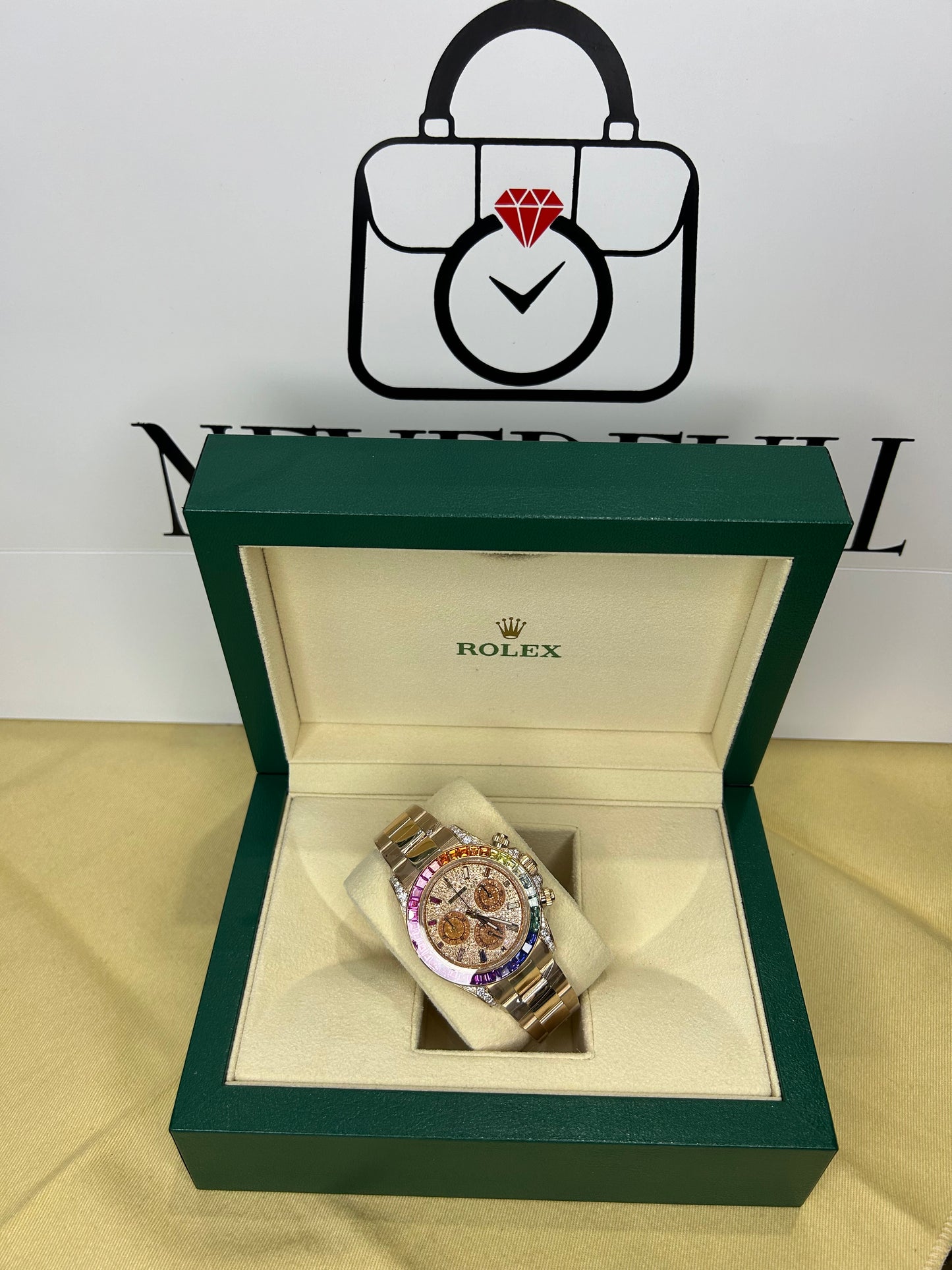 Rolex Unisex Daytona 18K Gold Chronograph Rainbow 40mm Automatic