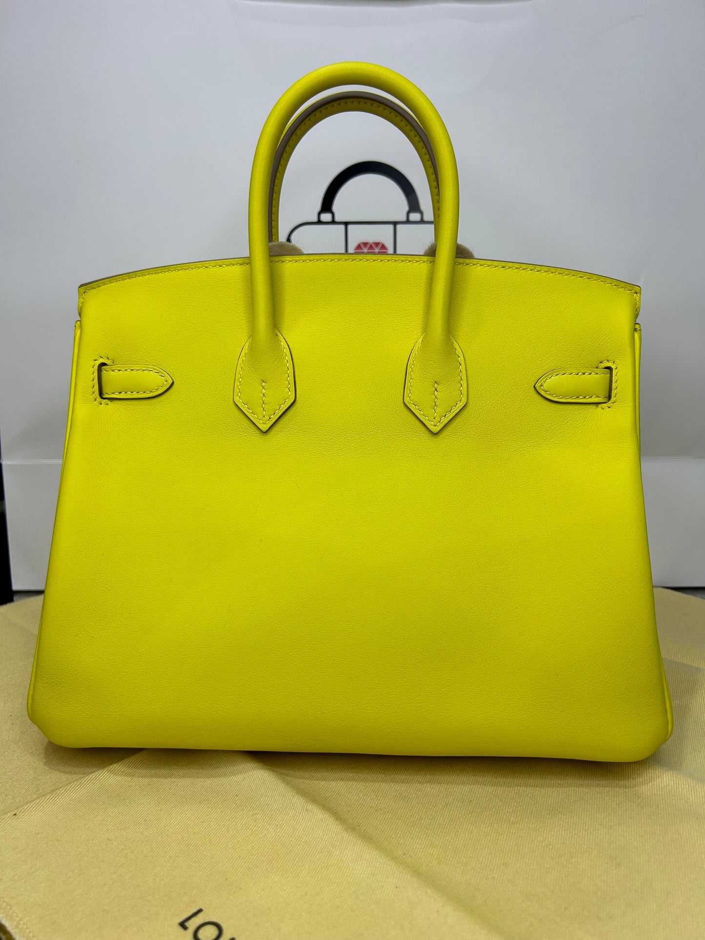 Hermes Birkin 25 Veau Swift Lime New Full Set