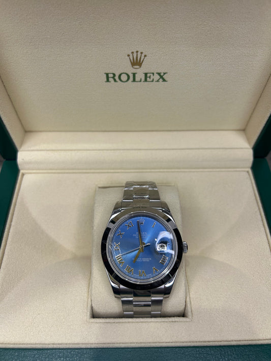 Rolex Men’s Datejust 41mm Steel Blue 2017 Full Set Automatic 116300