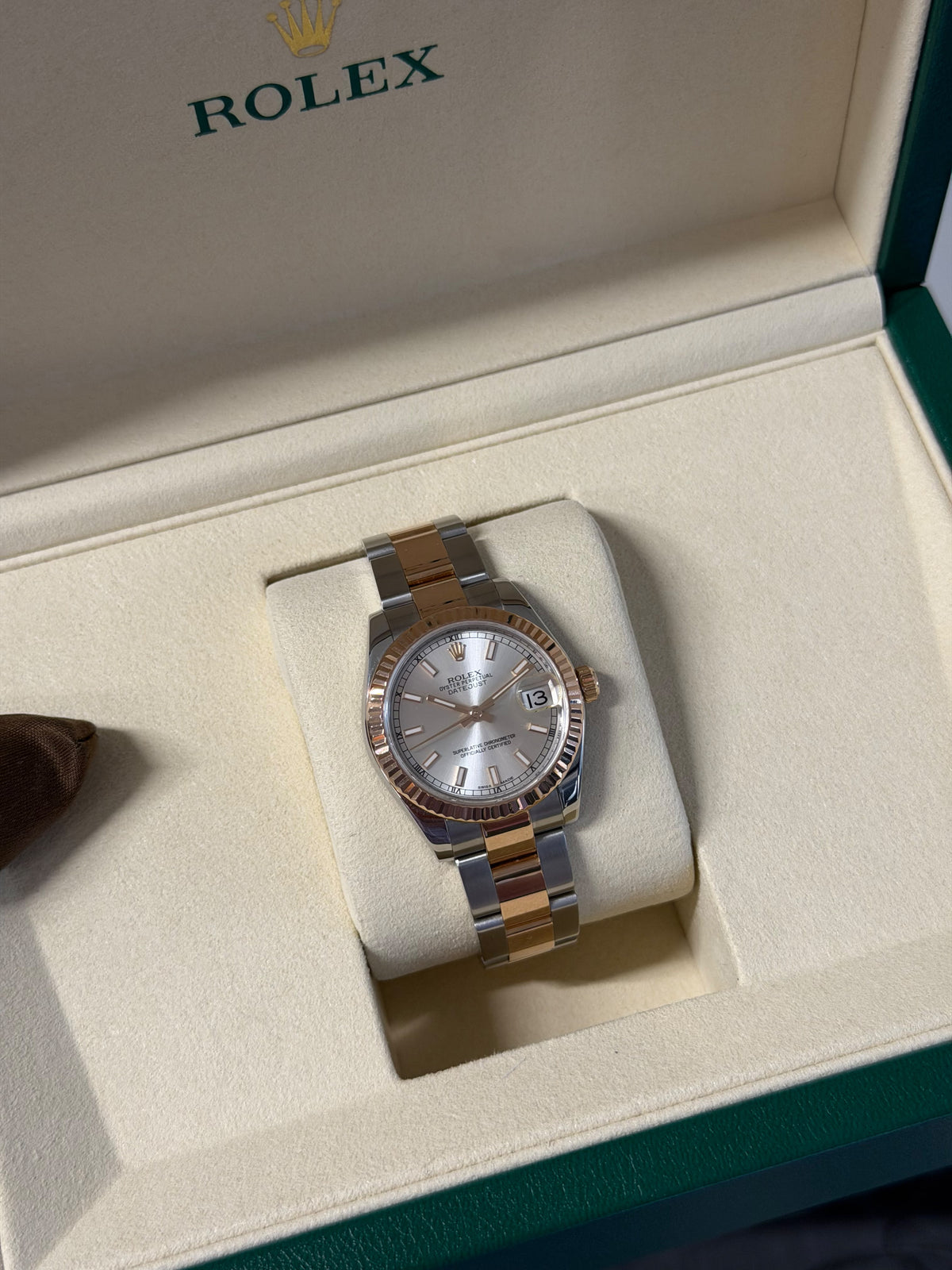Rolex Ladies Datejust 31mm Automatic Steel/Rose Gold Used Only With Box