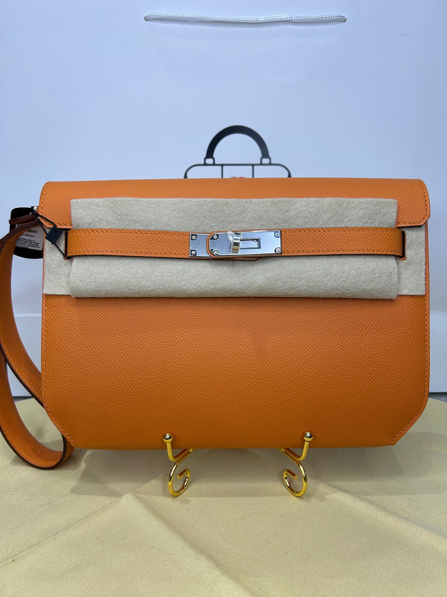 Hermes Men’s Depeches 25 Epsom Orange New Full Set