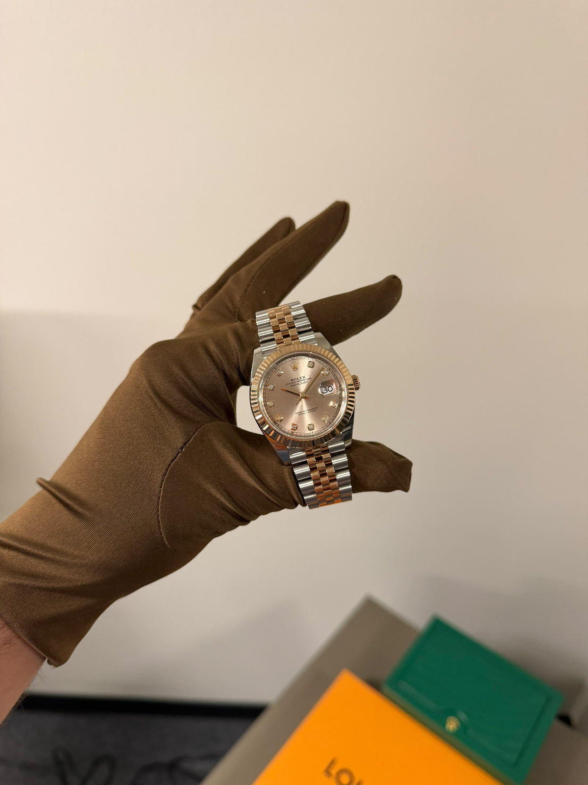 Rolex Datejust 41mm 126331-0008 Men’s Steel/Rose Gold Automatic With Diamonds With Box.