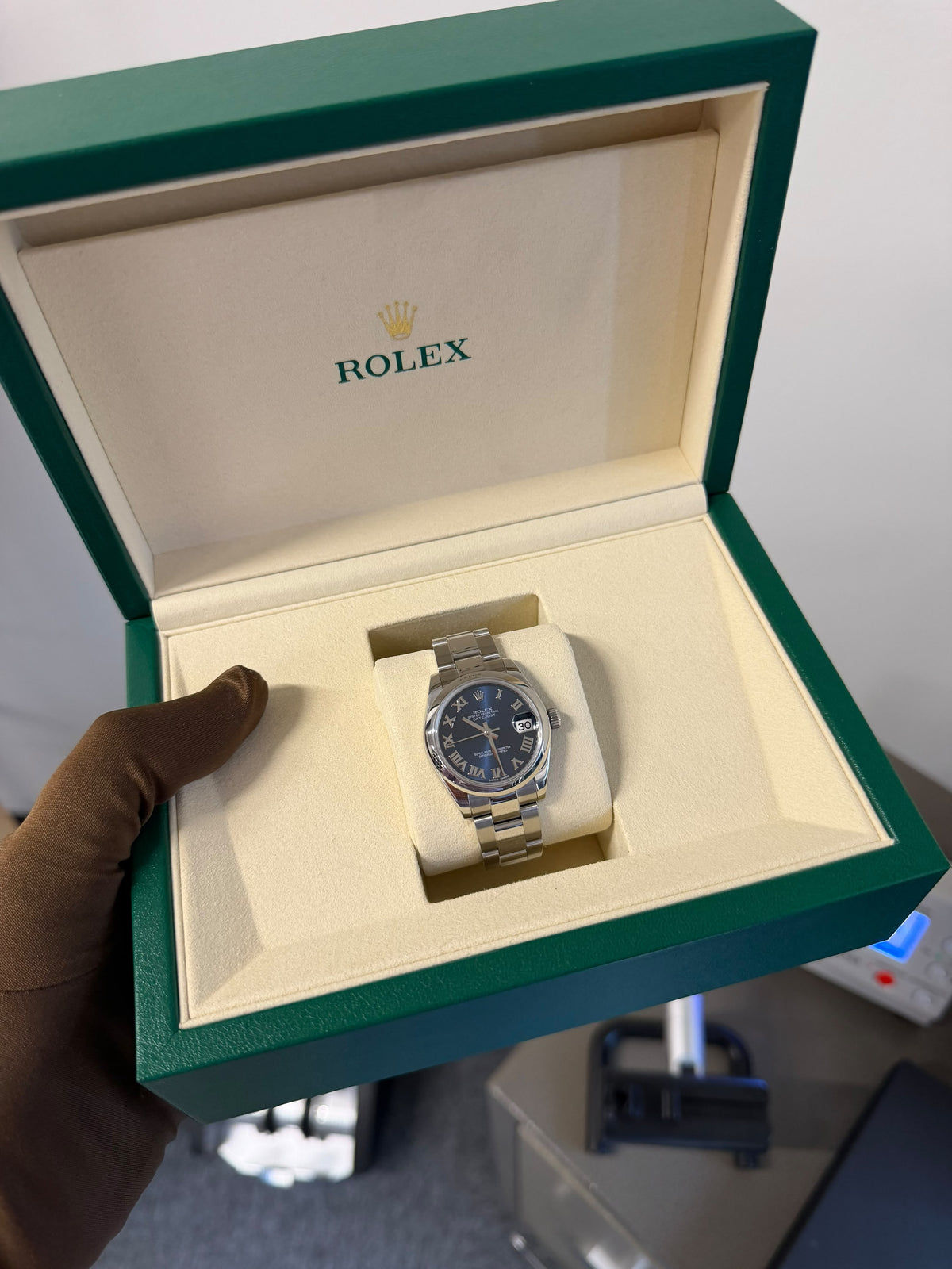 Rolex Ladies Datejust 31mm Steel 178240 Blue Dial Used Full Set