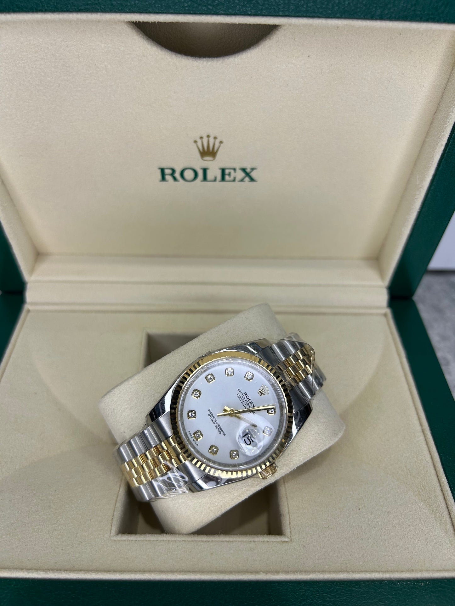 Rolex Ladies Datejust 36mm Steel/Gold With Diamonds 116233 Full Set 2015 Polished