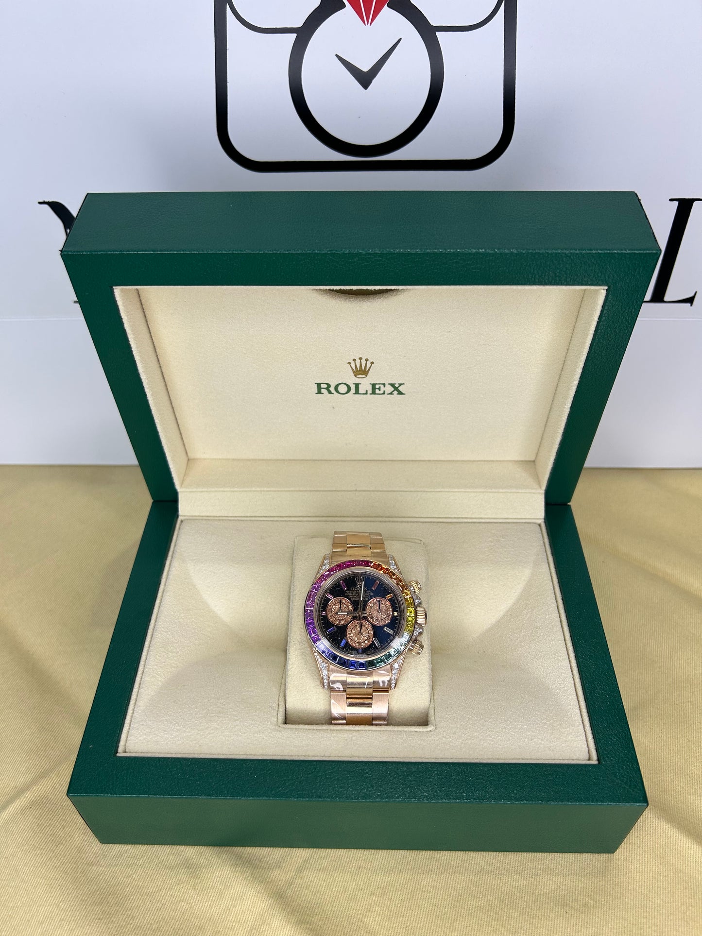 Rolex Unisex Daytona 18K Gold Chronograph Rainbow 40mm Automatic