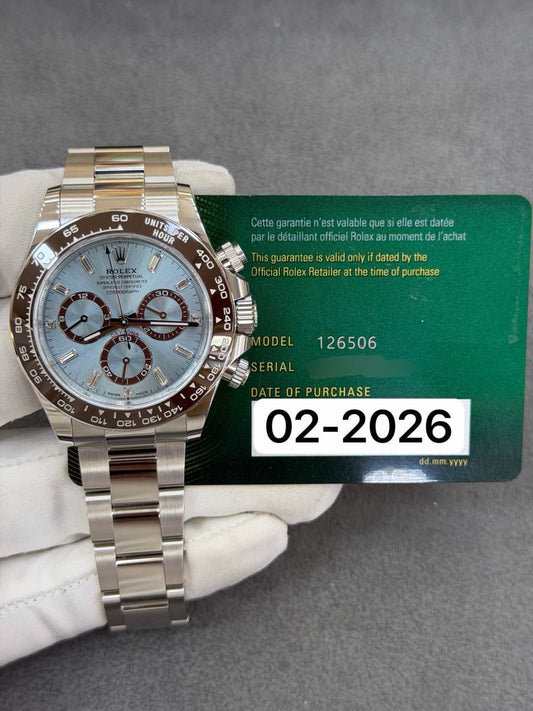 Rolex Daytona 40mm Platinum Daimond Dial Oyster Bracelet Brand New 2026 Year Full Set 126506