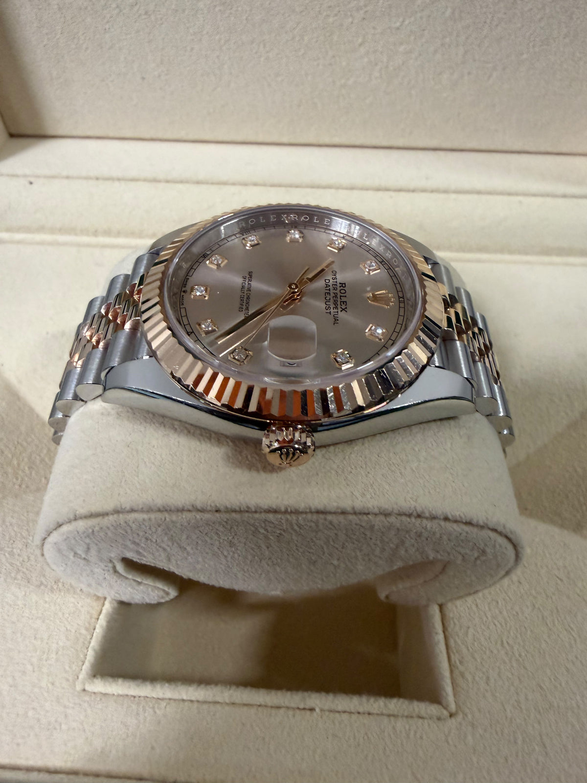 Rolex Datejust 41mm 126331-0008 Men’s Steel/Rose Gold Automatic With Diamonds With Box.