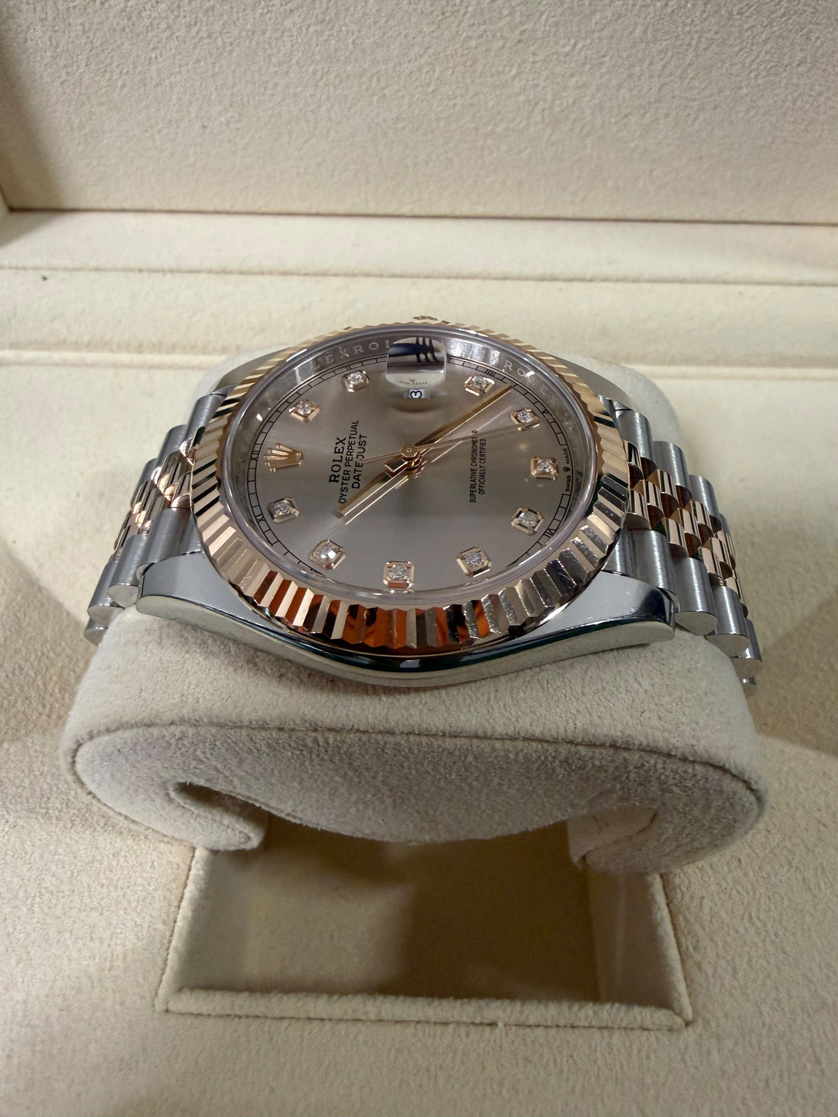 Rolex Datejust 41mm 126331-0008 Men’s Steel/Rose Gold Automatic With Diamonds With Box.