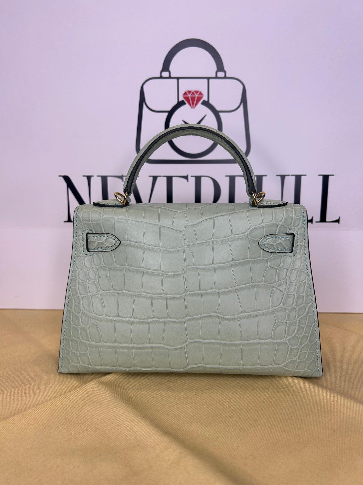 Hermes Kelly 20 GHW Crocodile 2023 New Full Set