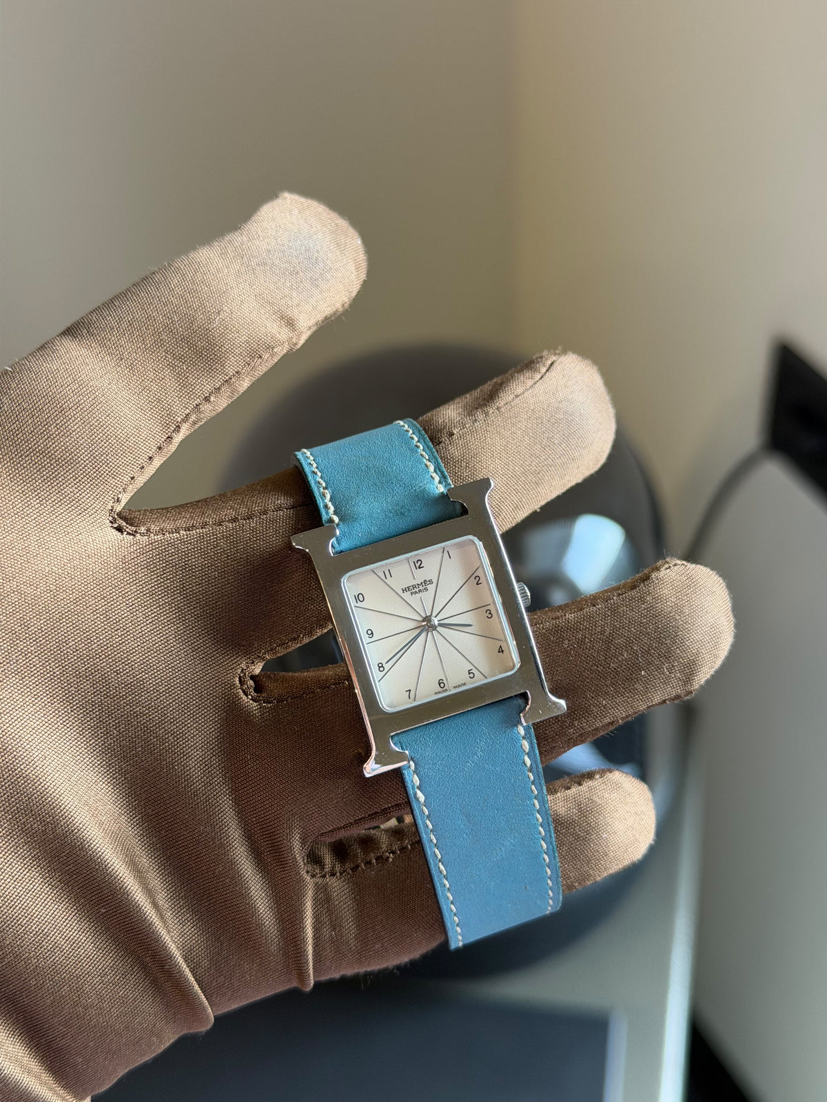 Hermes H-Watch Hh1.210 Women’s Watch – White Dial With Blue Strap