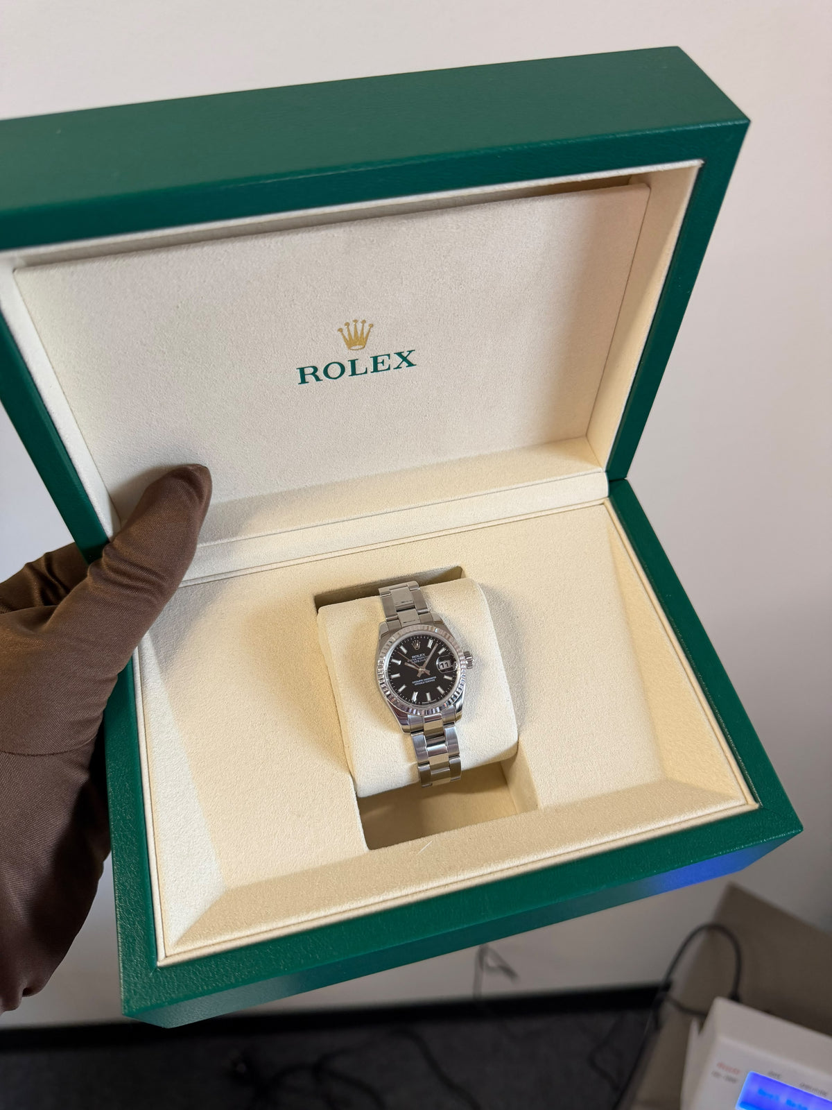 Rolex Ladies Datejust 26mm 179174 Black Dial Oyster Bracelet Automatic With Box
